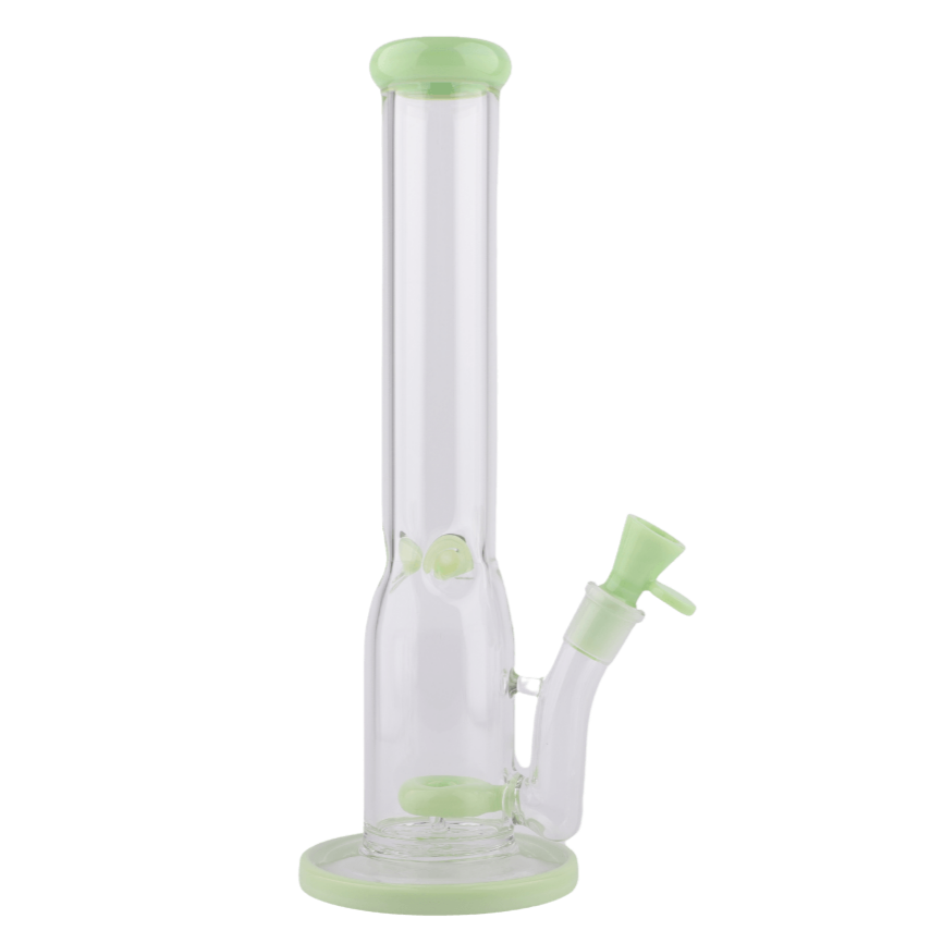 Milky Green Glass Straight Waterpipe 32cm - Greenhut