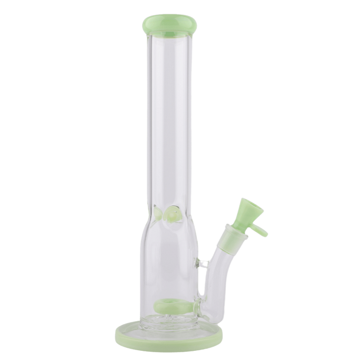Milky Green Glass Straight Waterpipe 32cm - Greenhut
