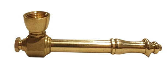 Large Brass Smoking Pipe 12cm