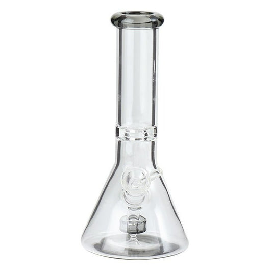 Clear Solid Glass with Percolator Beaker Base Waterpipe 22cm