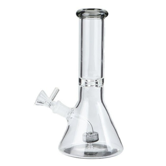Clear Solid Glass with Percolator Beaker Base Waterpipe 22cm