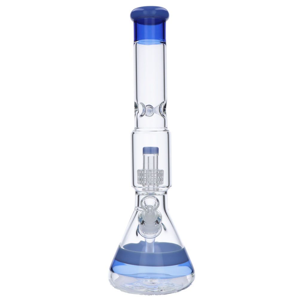 Colored Glass Beaker Shape Waterpipe with Percolator 42cm - Greenhut