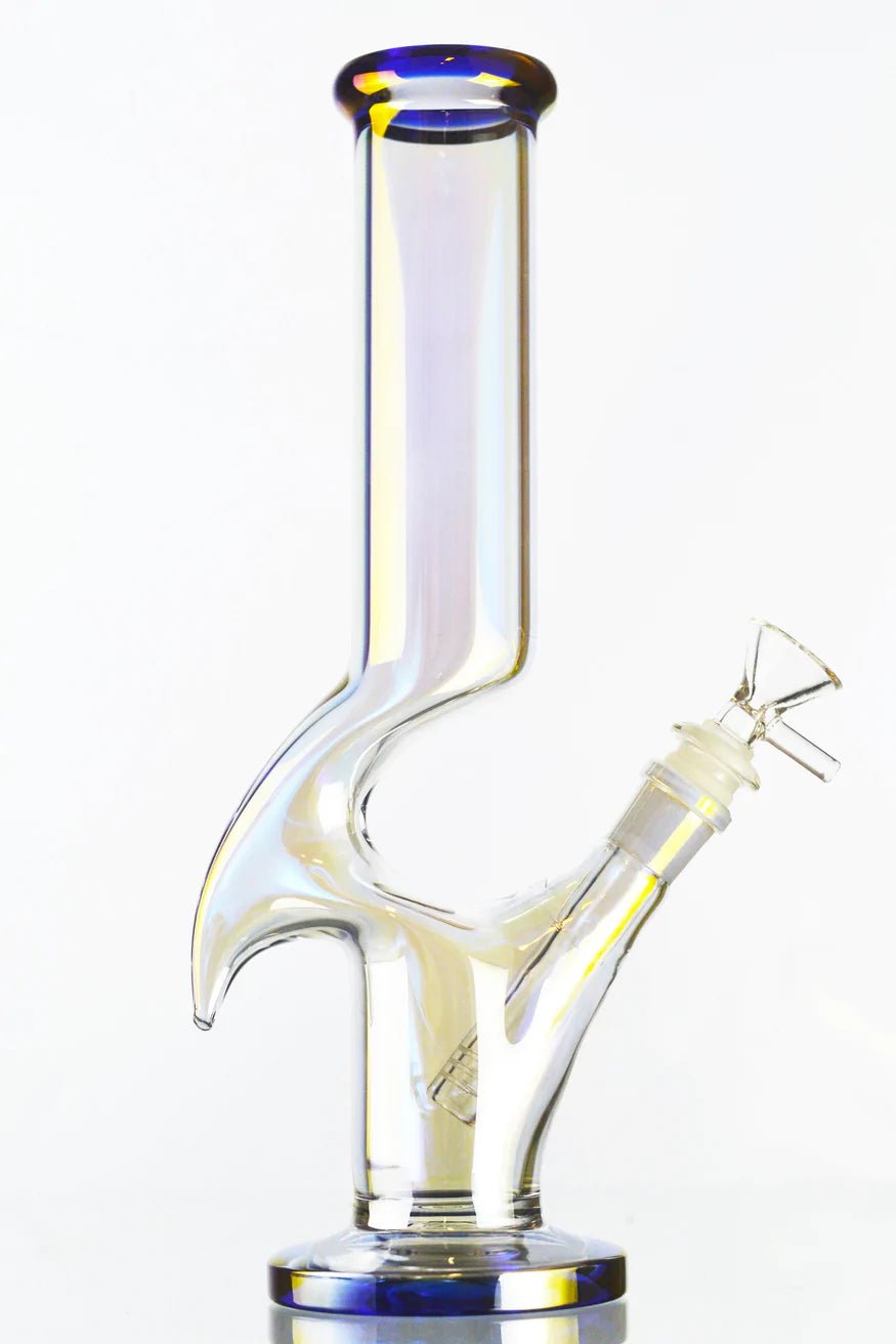 Curved Beaker Base with Ice catcher Glass Waterpipe 32cm