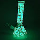 Glow in Dark Skulls Pattern Glass Waterpipe 35cm - Greenhut