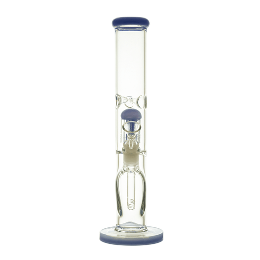 Milky Blue Percolator Straight Waterpipe 35cm - Greenhut