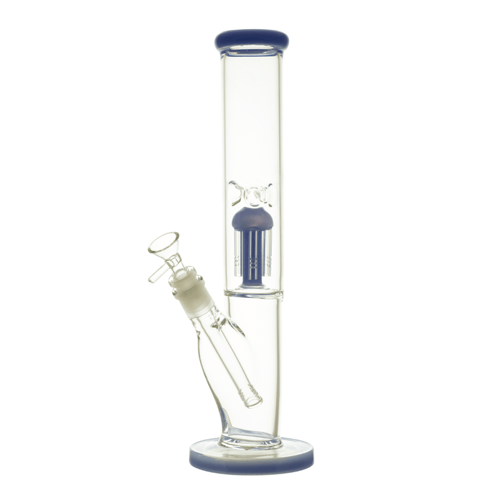 Milky Blue Percolator Straight Waterpipe 35cm - Greenhut