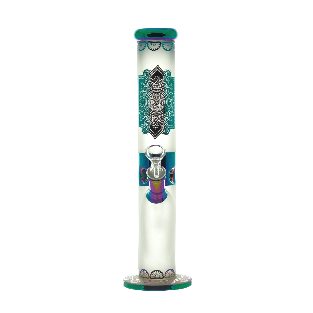 Electroplated Flower Straight Waterpipe 35cm - Greenhut