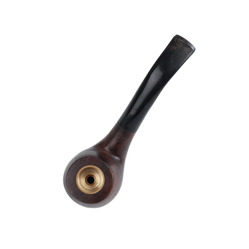 Dark Brown Classic Wooden Smoking Pipe - Greenhut