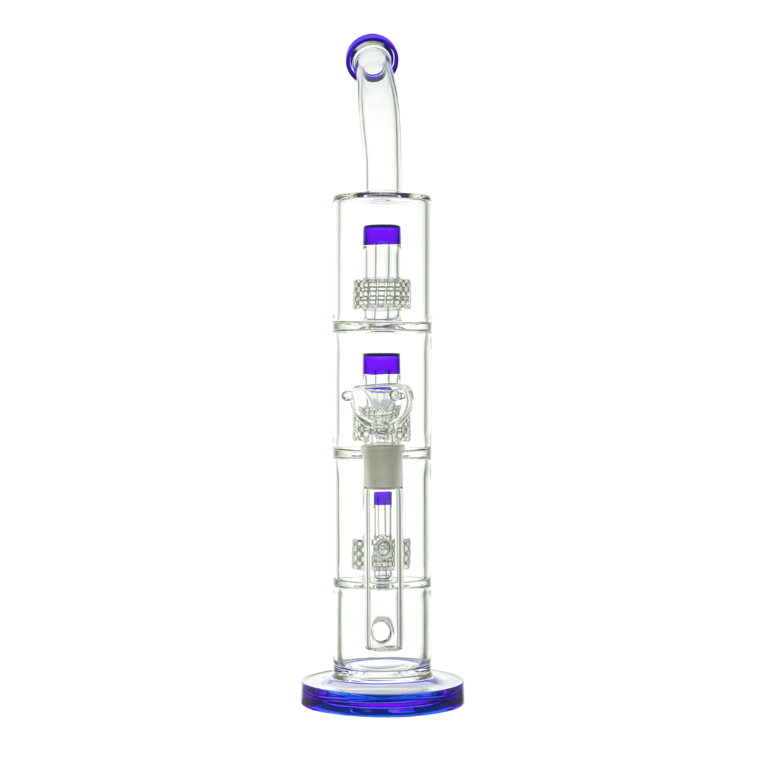 Curved mouth Waterpipe with Triple Percolator 42cm - Greenhut