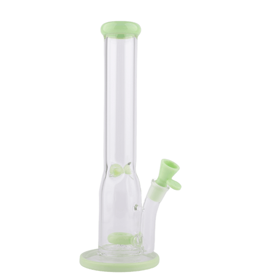 Milky Green Glass Straight Waterpipe 32cm - Greenhut