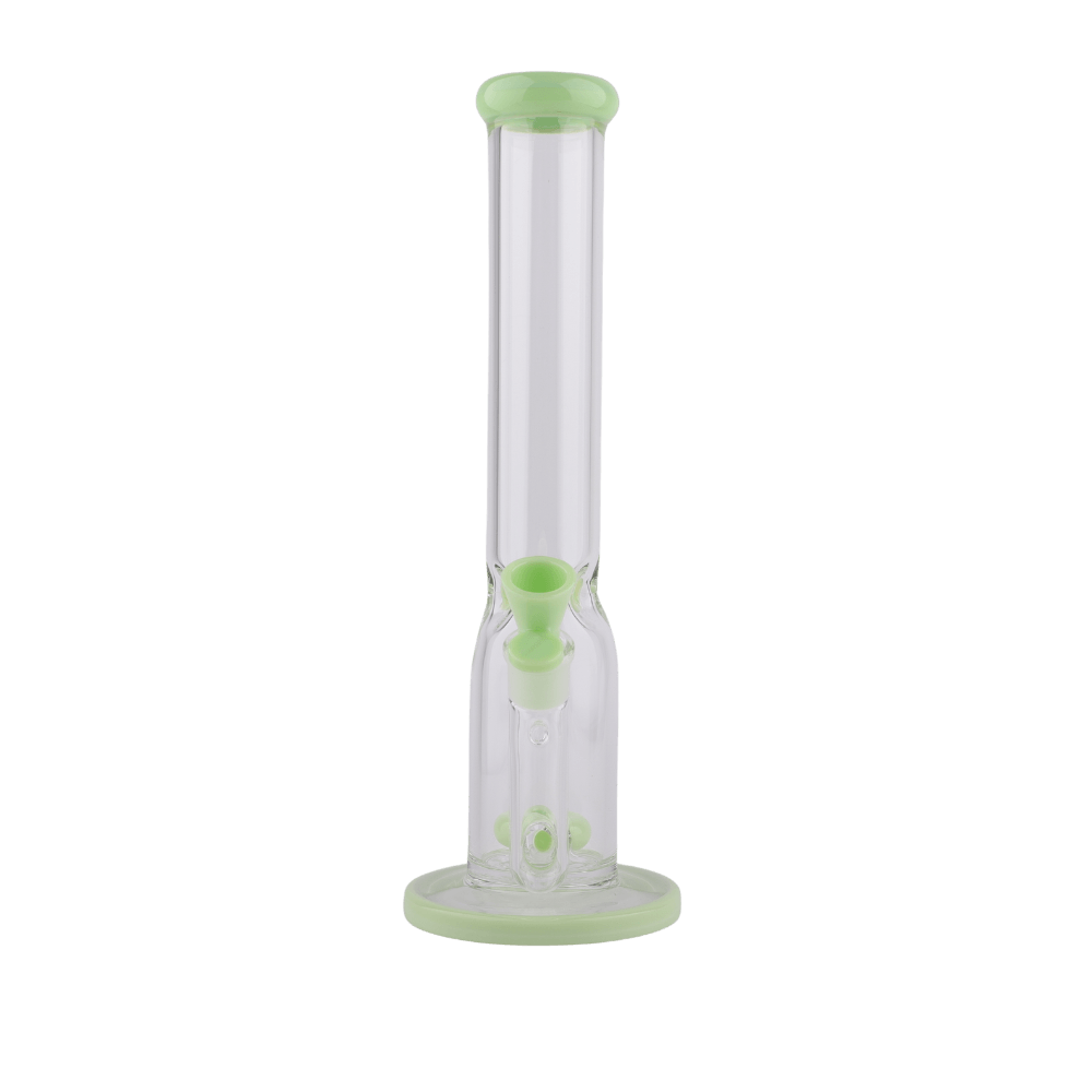 Milky Green Glass Straight Waterpipe 32cm - Greenhut