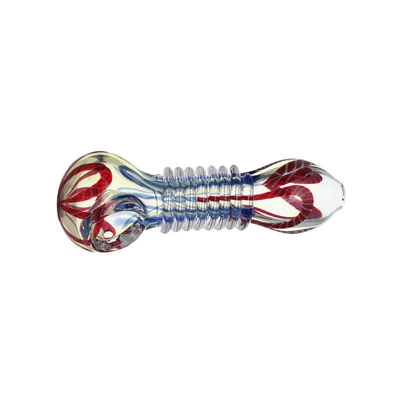 Multicolor Twisted Rings Glass Smoking Pipe - Greenhut