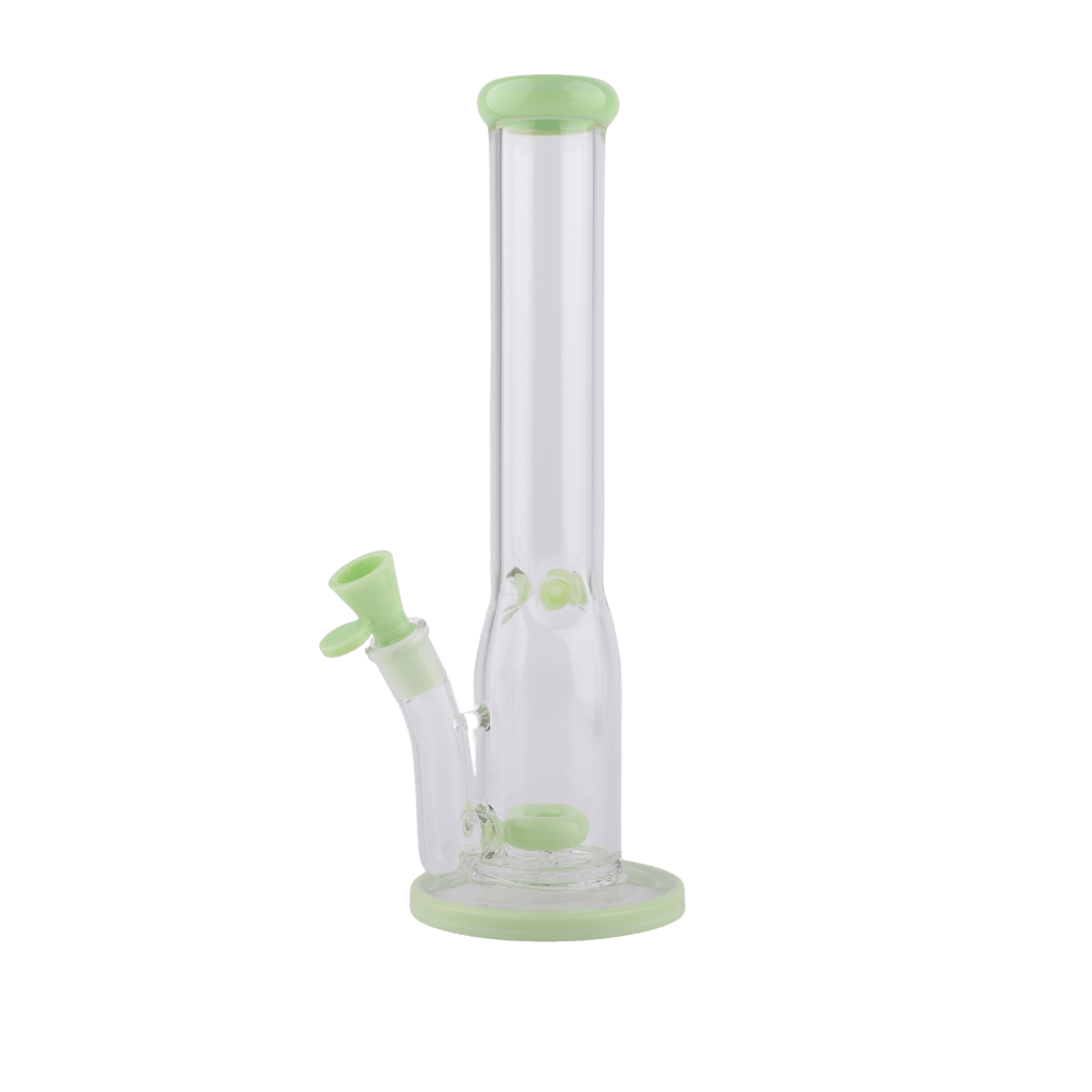 Milky Green Glass Straight Waterpipe 32cm - Greenhut