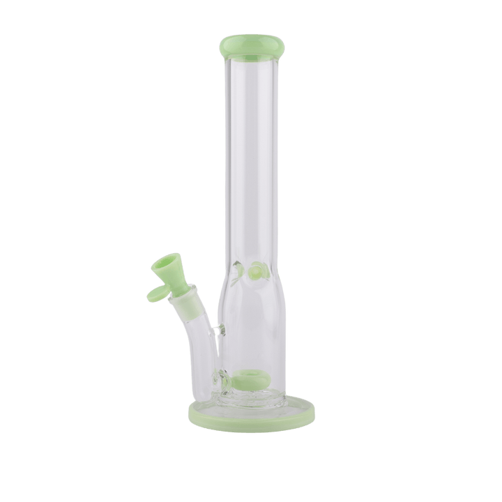 Milky Green Glass Straight Waterpipe 32cm - Greenhut