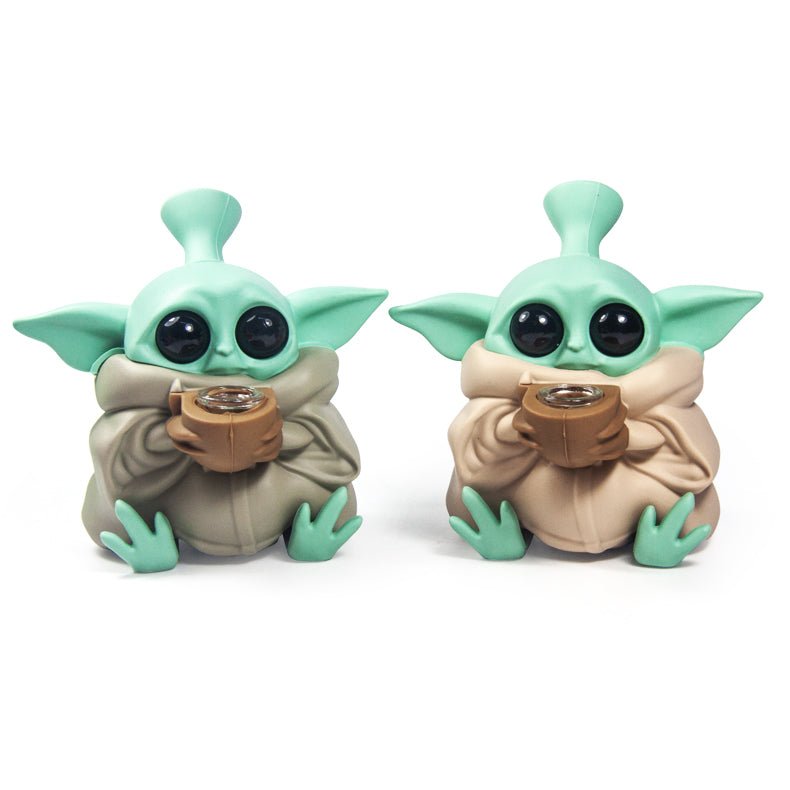 Baby Yodha Grogu Bubbler Silicone Waterpipe
