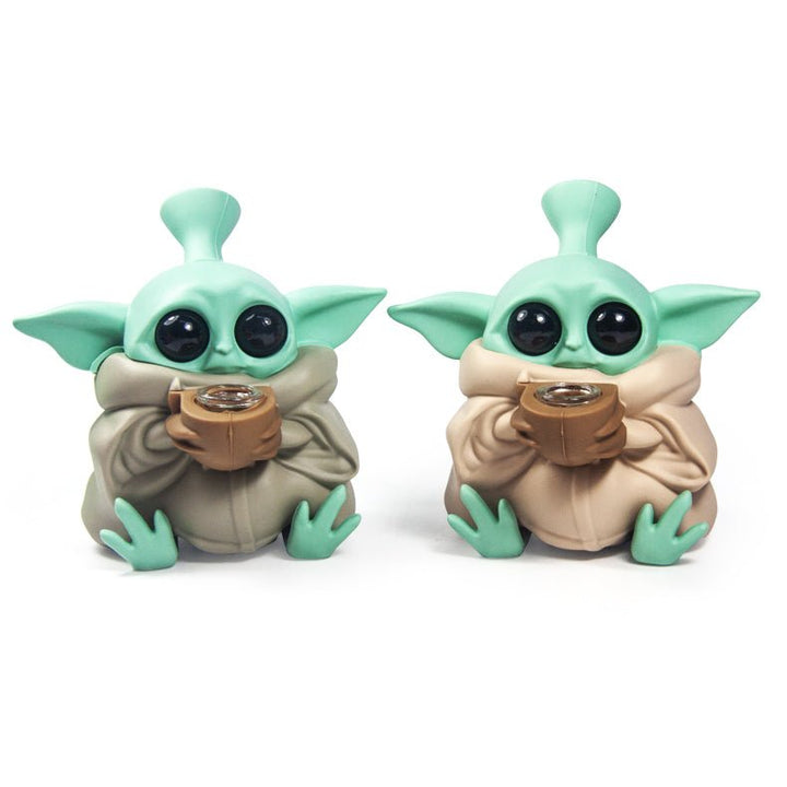 Baby Yodha Grogu Bubbler Silicone Waterpipe