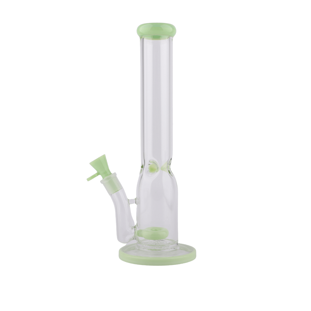 Milky Green Glass Straight Waterpipe 32cm - Greenhut