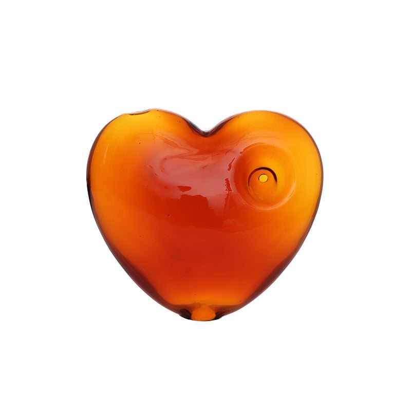 Heart Shape Colored Glass weed Pipe - Greenhut