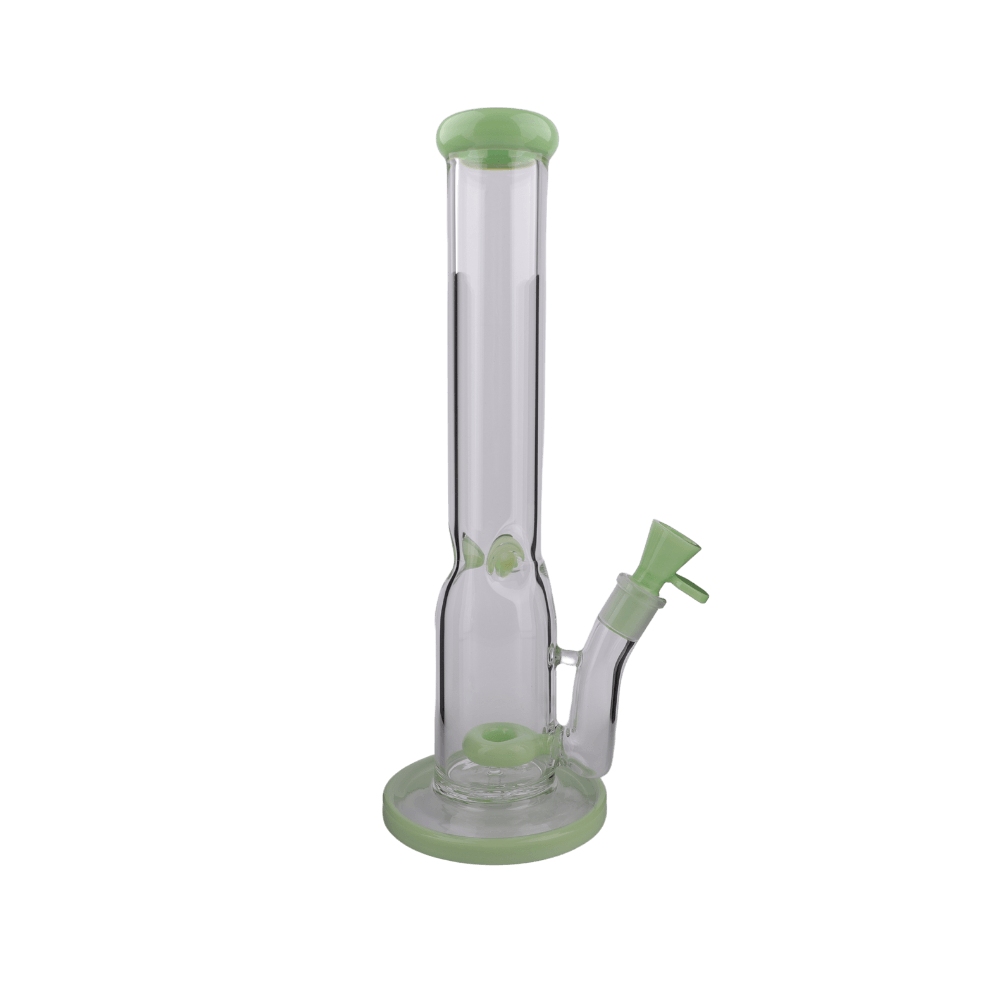 Milky Green Glass Straight Waterpipe 32cm - Greenhut