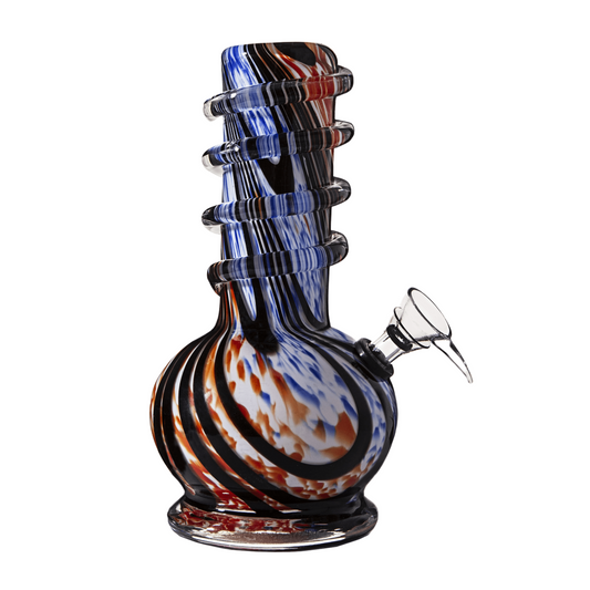 Spiral Round Base Glass bong 20cm