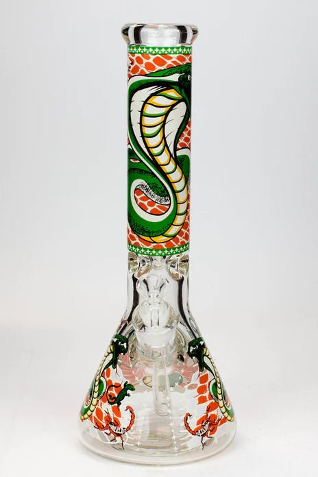 King Cobra Pattern Beaker Base Waterpipe 26cm - Greenhut
