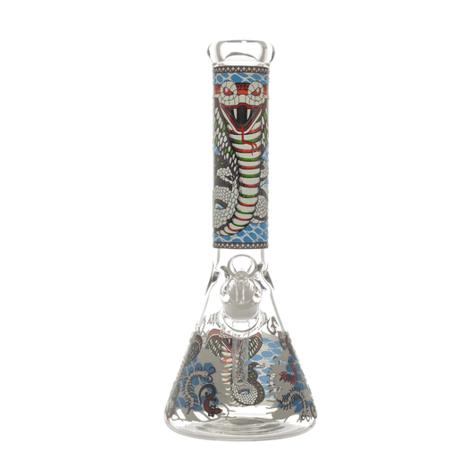 Multi Solid Color Pictures Beaker Waterpipe 35cm - Greenhut