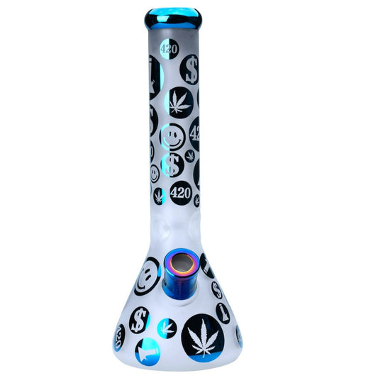 Multi Design Glass Beaker Shape Waterpipe 35cm