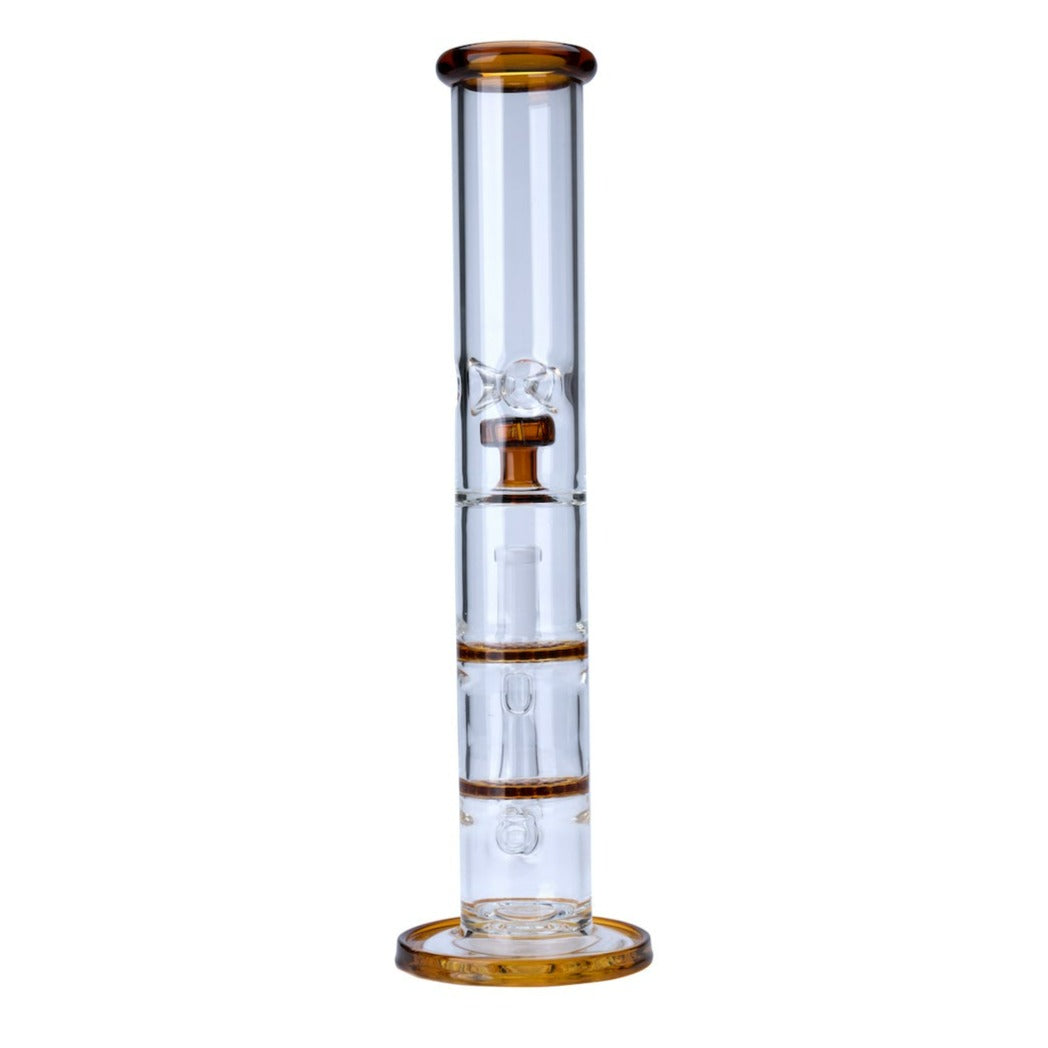 Double Honeycomb with Percolator Glass Waterpipe 32cm