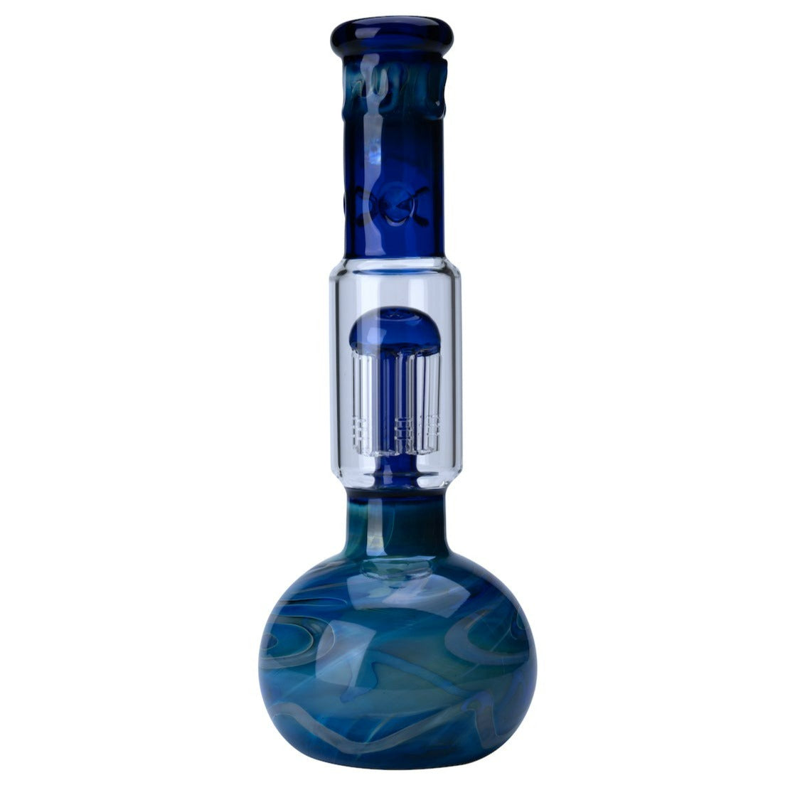 Colored Wave Round Base Waterpipe with Percolator 28cm