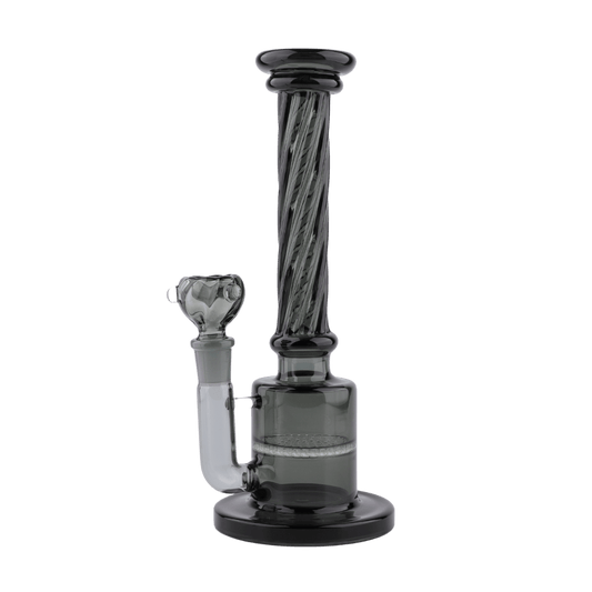 Dark Glass Spiral Honeycomb Waterpipe 28cm - Greenhut