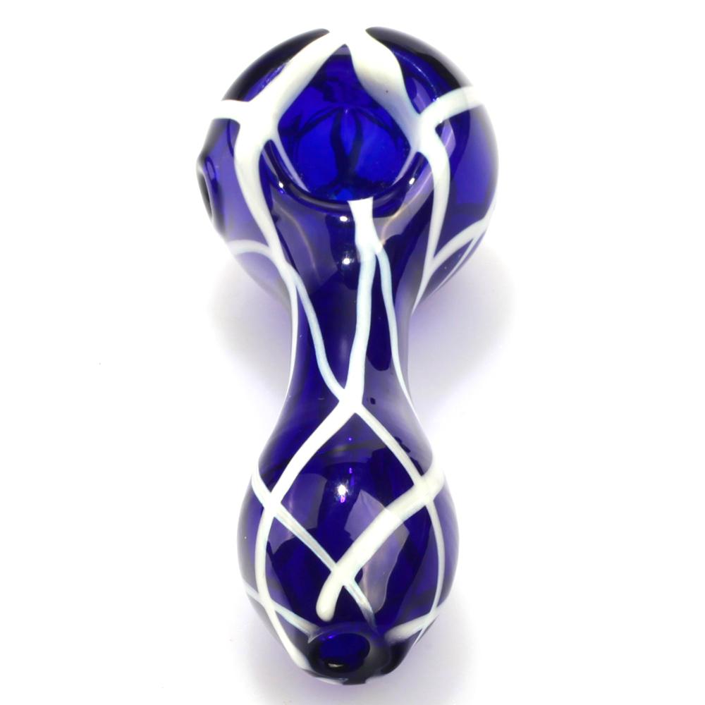 Colored Fumed Glass Pipe with Stripes - Greenhut