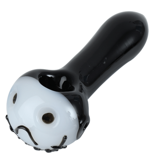 Skeleton Face Glass Smoking Pipe