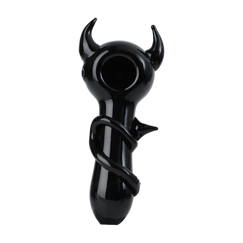 Devil Horns Black Glass Smoking Pipe - Greenhut