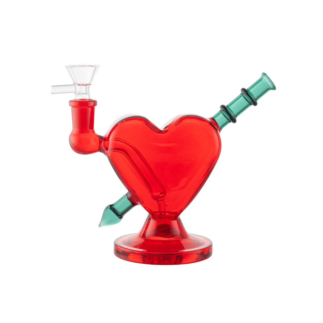 Heart Shape Mini Glass Waterpipe 14cm - Greenhut