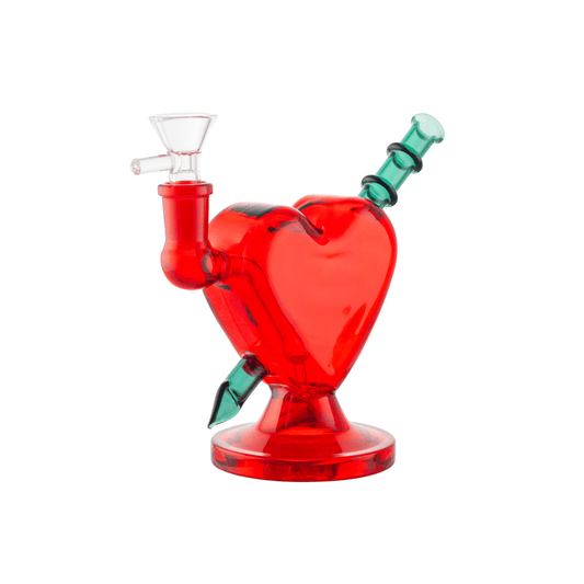 Heart Shape Mini Glass Waterpipe 14cm - Greenhut