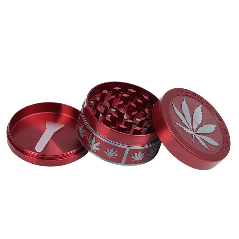 Premium Solid Leaf Design Aluminum Grinder for weed