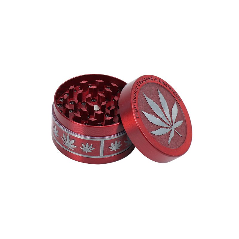 Premium Solid Leaf Design Aluminum herb Grinder - Greenhut