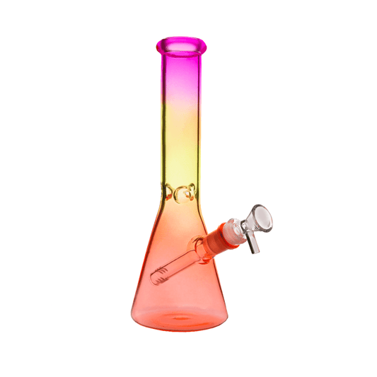 Multi Coloured Beaker Base Glass Waterpipe with Ice Catcher 25cm