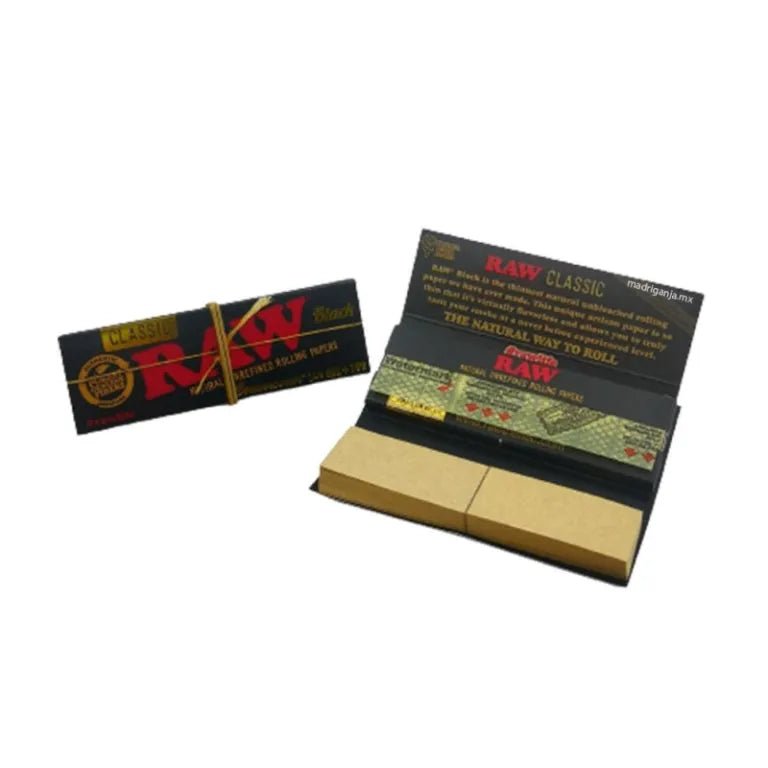 RAW Classic Black 1 1/4 Papers + Tips - Greenhut