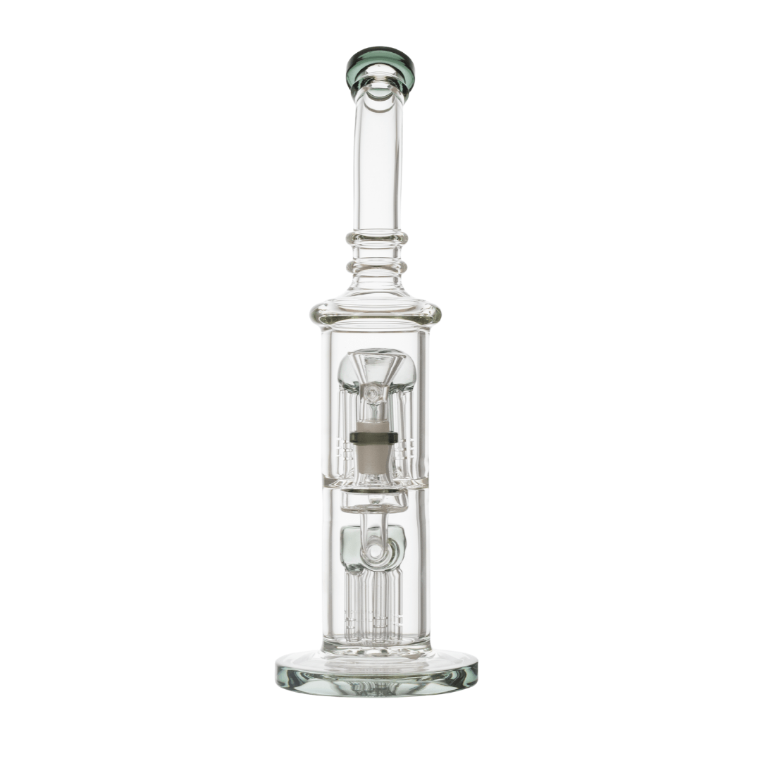 Solid Glass Double Percolator Waterpipe 32cm - Greenhut