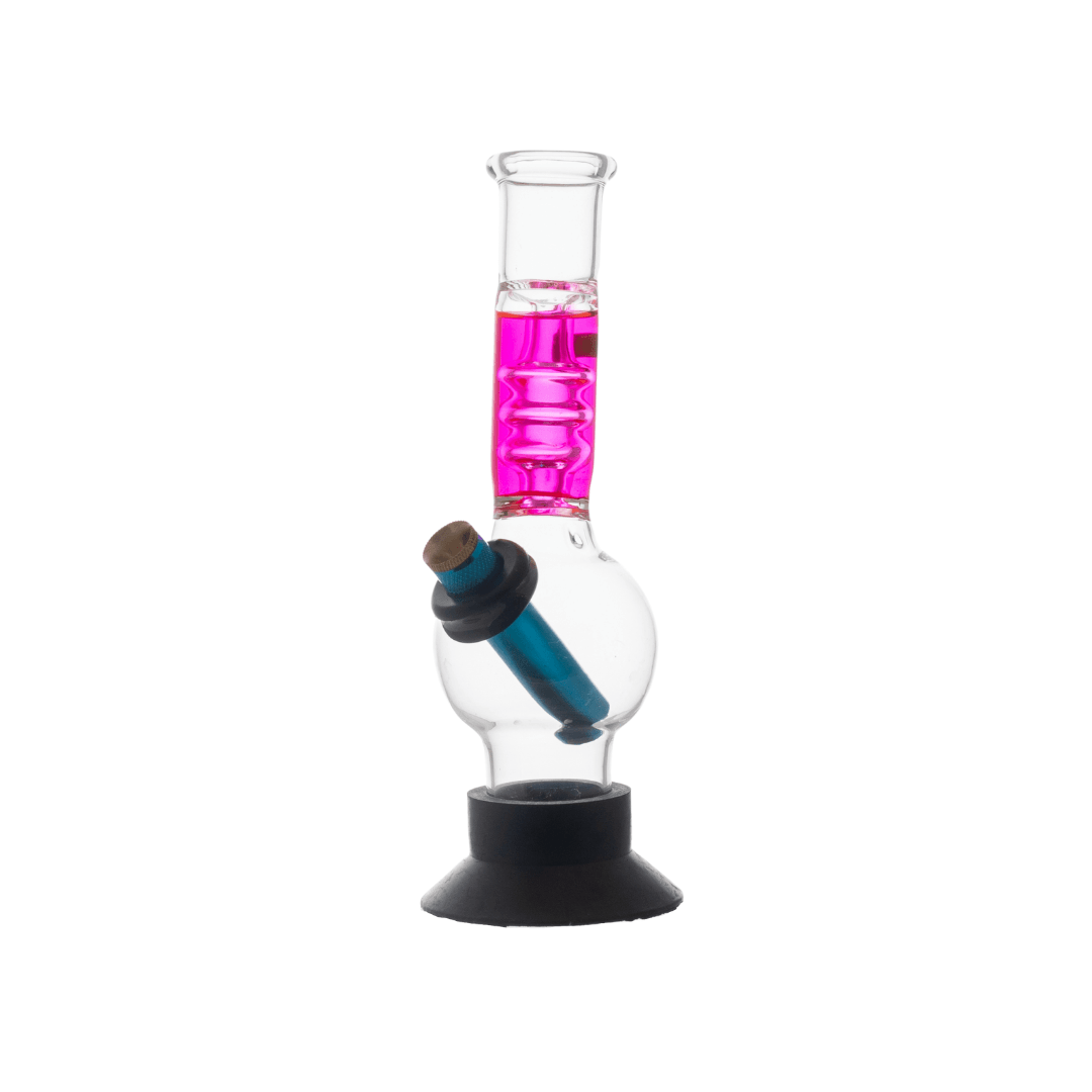 Mini Glass Round Shape Waterpipe with Silicon Base 20cm - Greenhut