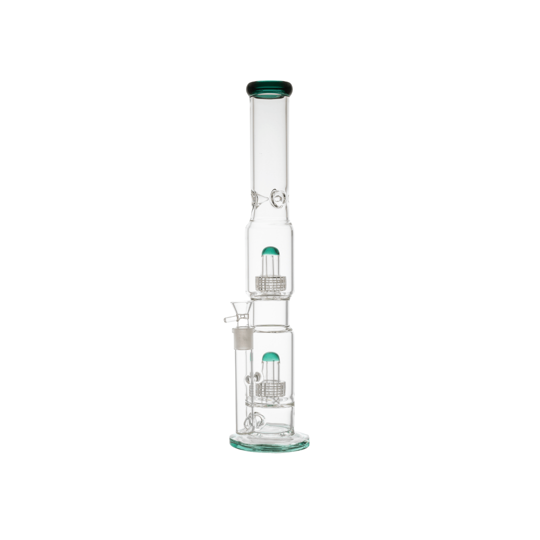 Premium Double Percolator Solid Glass Waterpipe 46cm - Greenhut