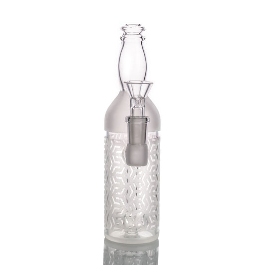 Frosted Glass Beer Bottle Shape Waterpipe 18cm - Greenhut