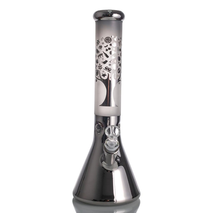 Shiny Tree Patterns Beaker Shape Waterpipe 35cm - Greenhut