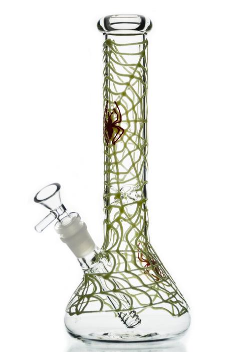 Spider Glow in the Dark Beaker Base Waterpipe 28cm - Greenhut