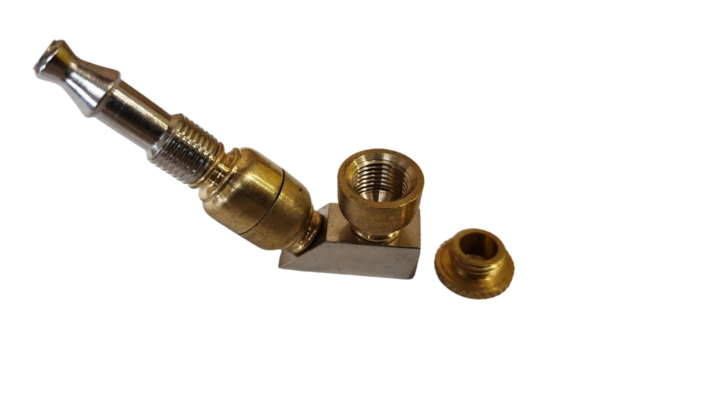 Brass & Metal Smoking Pipe with Stand 7cm - Greenhut