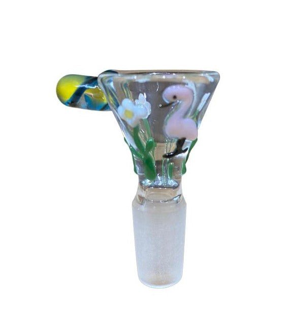 Flowers Colored Design Glass Bowl 14mm - Greenhut