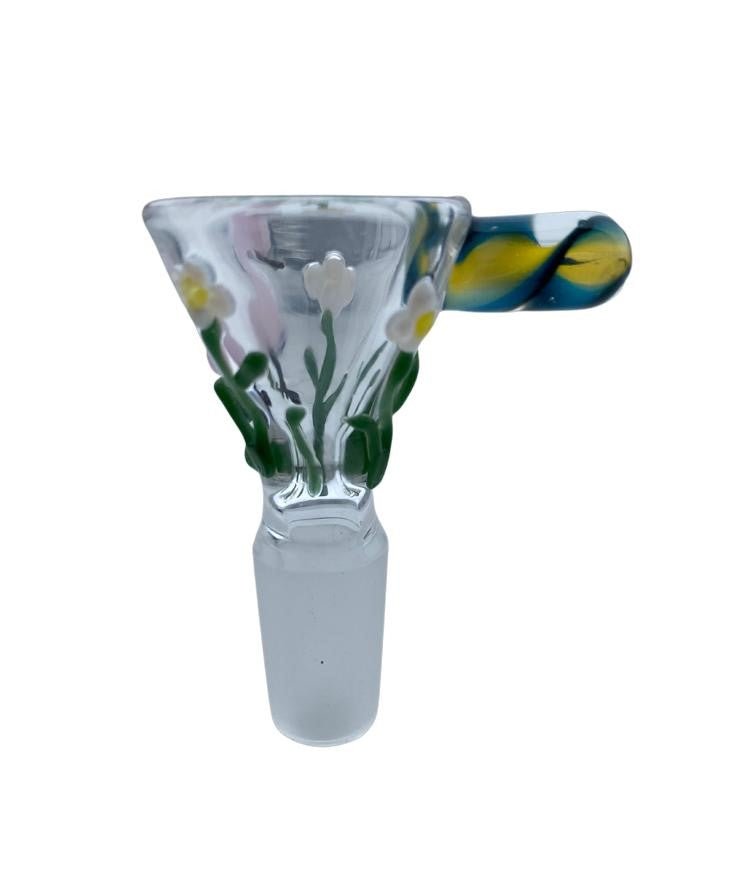 Flowers Colored Design Glass Bowl 14mm - Greenhut