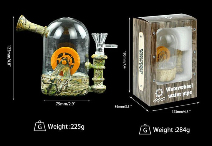 Waterwheel Glass Waterpipe - Greenhut