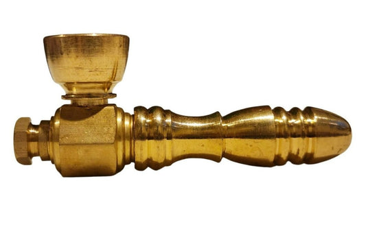 Brass Fat Smoking Pipe 7.5cm